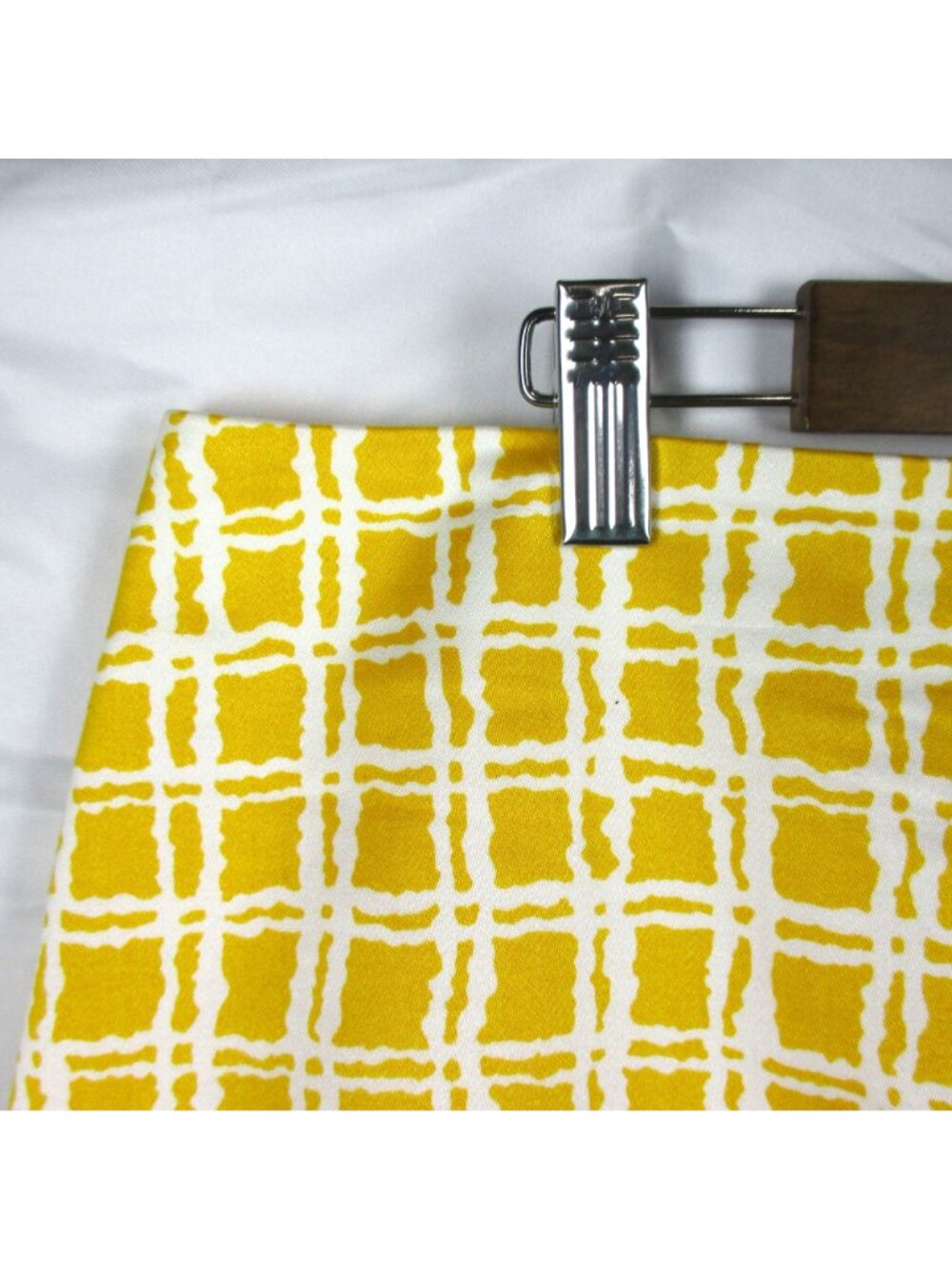 Talbots Pencil Skirt Golden Yellow Windowpane Women's Size 14 $79 - Picture 6 of 8